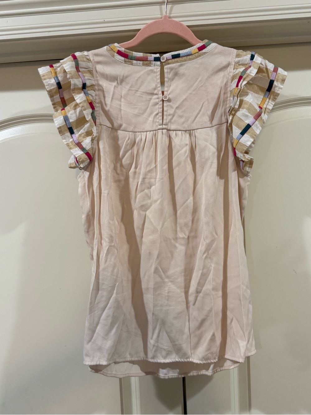 entro Cream Top with Multicolor Embroidered Trim - Picture 2 of 4